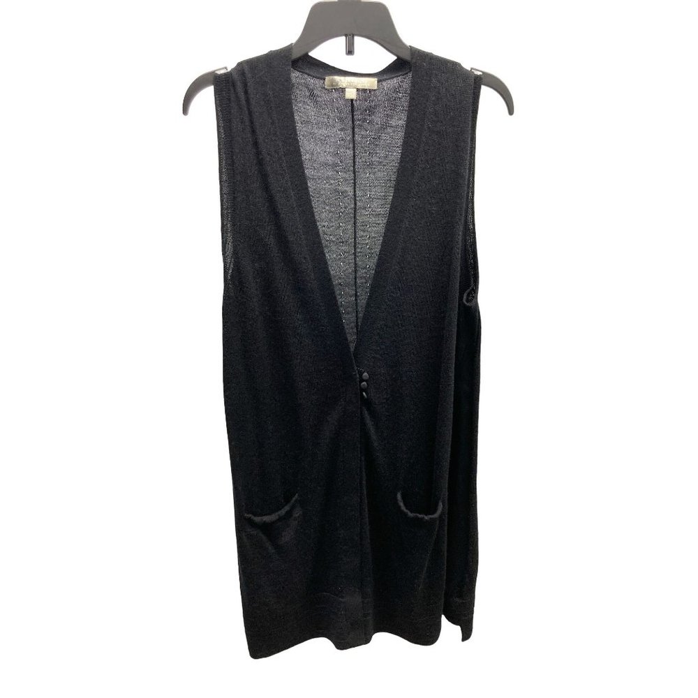Neiman Marcus Silk Cashmere Sleeveless Snap Tunic Sweater Medium